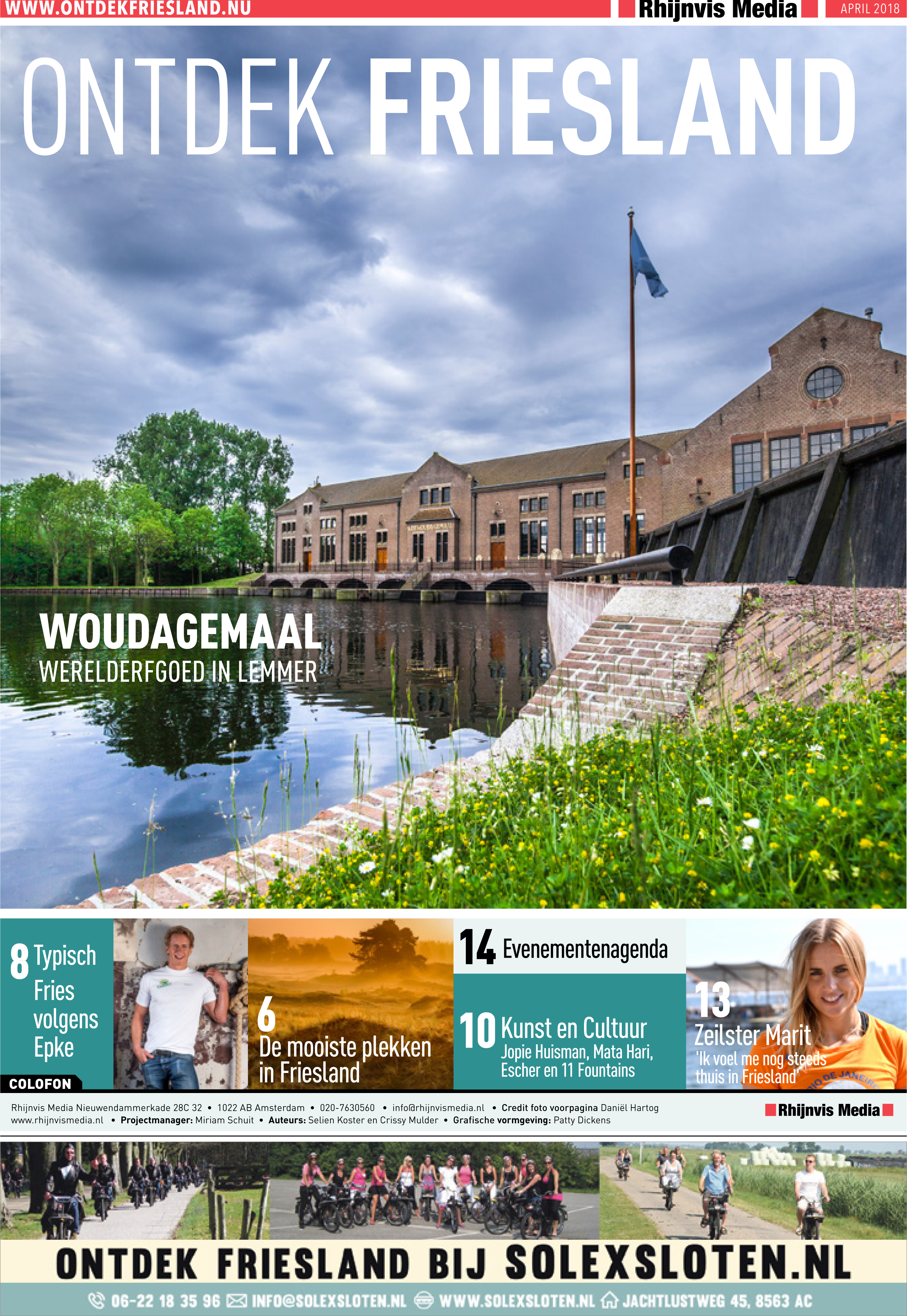 Woudagemaal op voorpagina bijlage 'Ontdek Friesland' van de Telegraaf